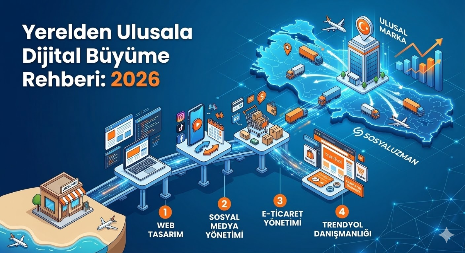 Yerel Bir İşletmeden Ulusal Bir Markaya Dönüşüm: 2026 Dijital Büyüme Rehberi