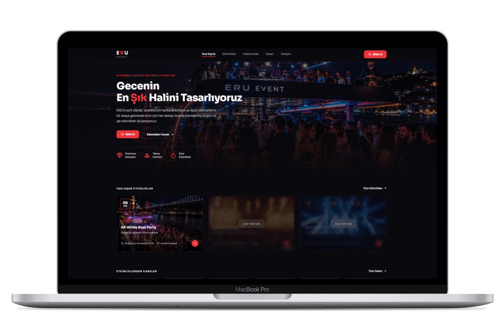ERU EVENT web tasarım projesi - Sosyaluzman