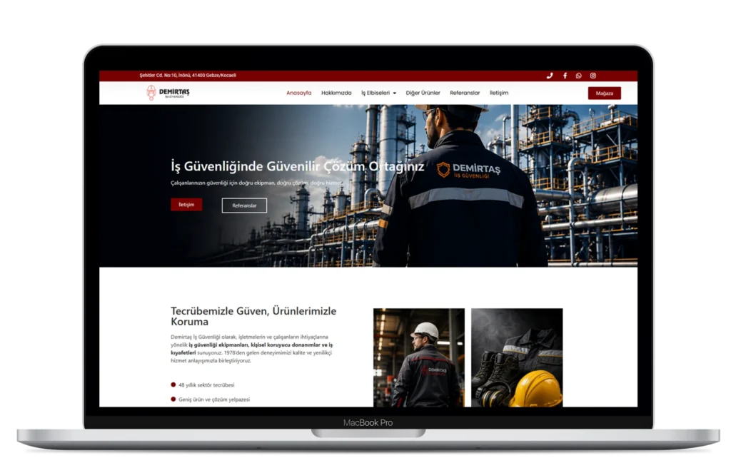 Demirtaş İş Güvenliği kurumsal web sitesi tasarımı - Sosyaluzman